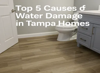 Burst pipe causing kitchen water damage in Tampa