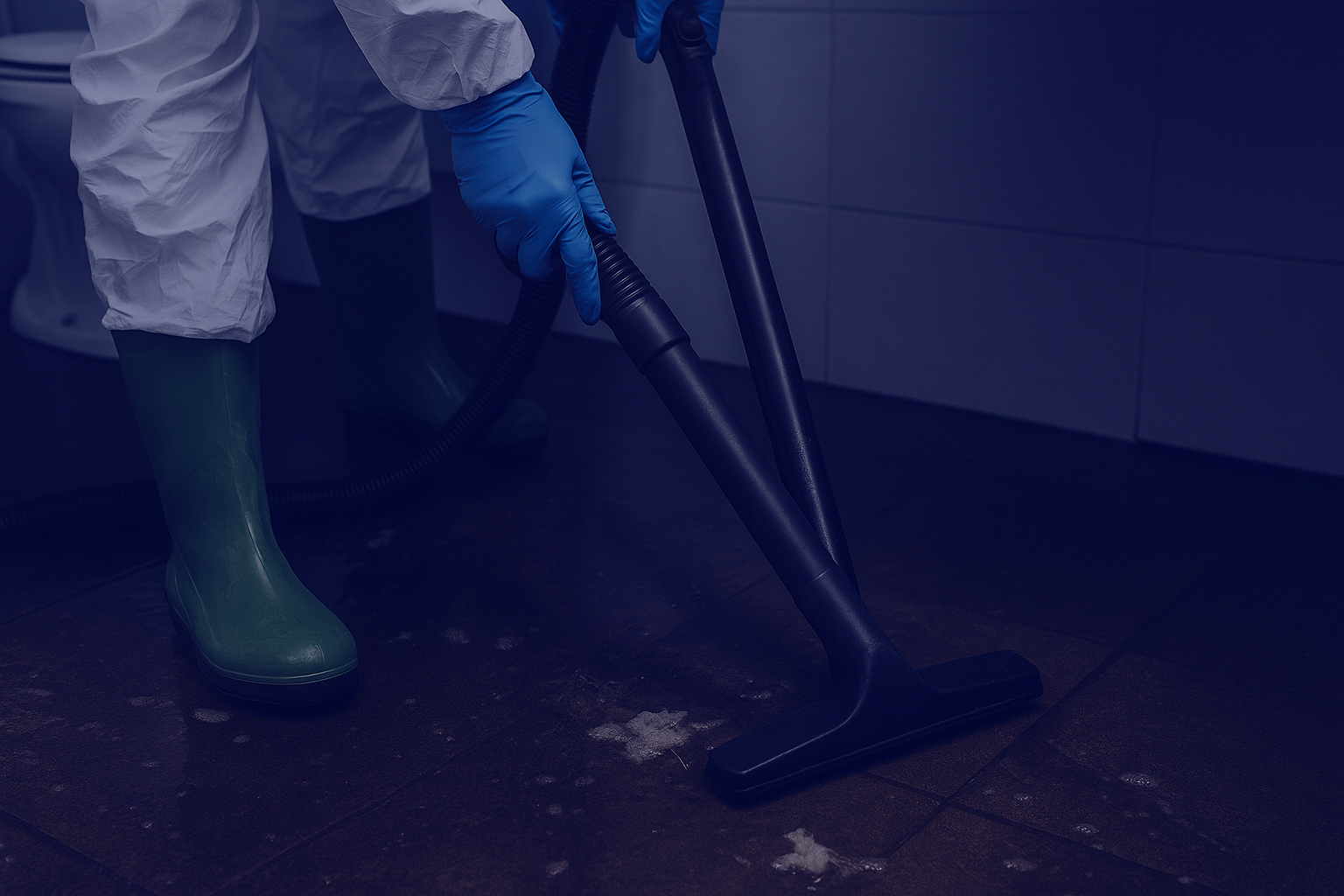 Step 2 of Our Sewage Cleanup Process